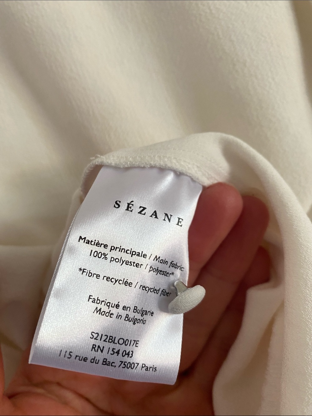 Sézane Abélia Ecru Draped Wrap Blouse - Picture 4 of 14